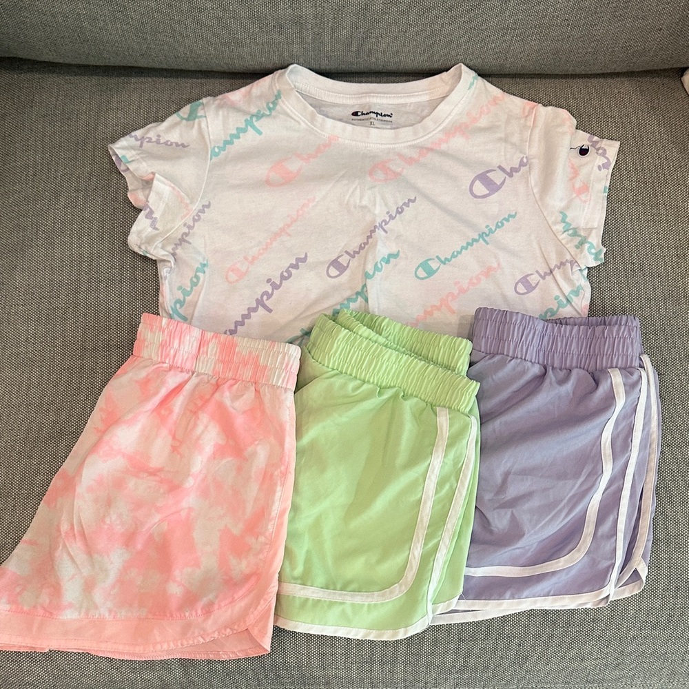 Champion Kids Shorts/T-Shirt Set - Multicolor Logo and Shorts